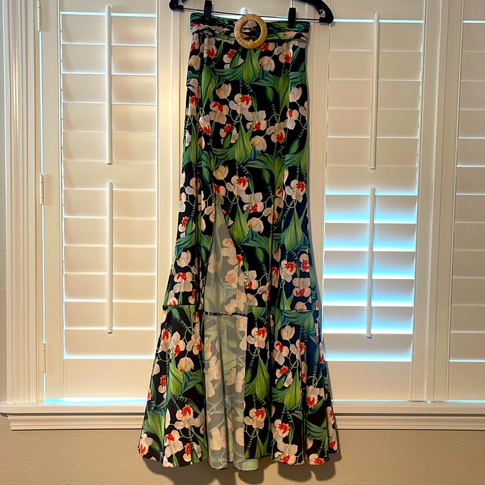 PatBo Floral Slit Maxi Skirt